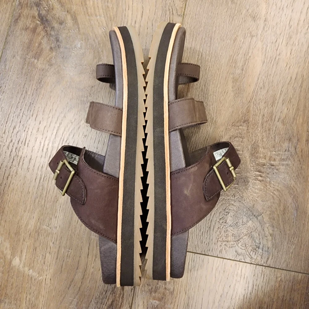 Merrell Juno Buckle Slide Sandal Espresso Toe Loop Leather Women's size 10